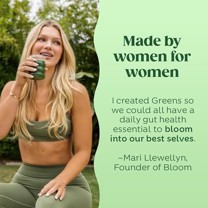 Bloom Nutrition Superfood Greens Powder, Berry + Milk Frother