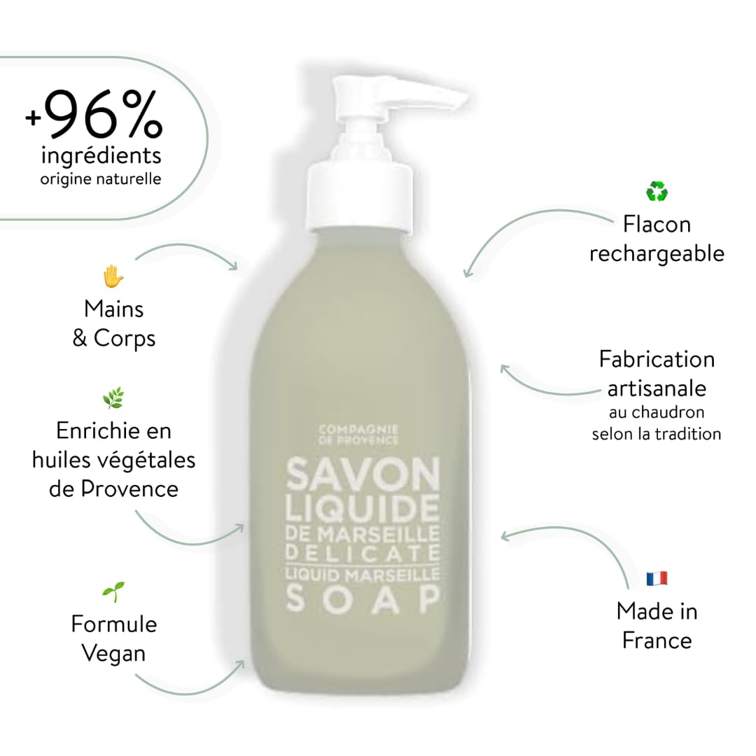 Compagnie de Provence Savon de Marseille Liquid Soap, 10 Fl Oz