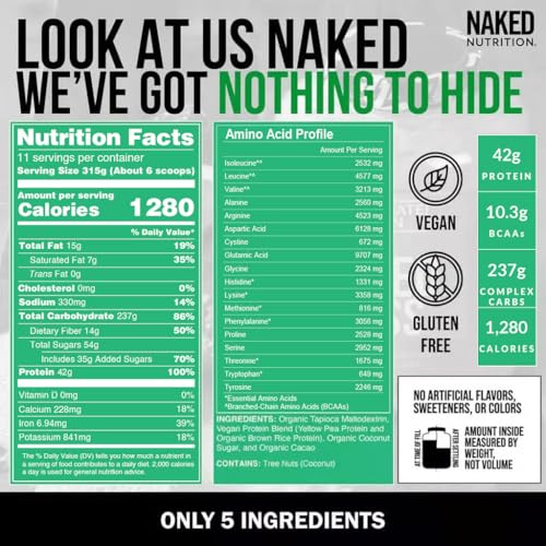 NAKED Vegan Mass - Natural Vegan Weight Gainer Protein Powder