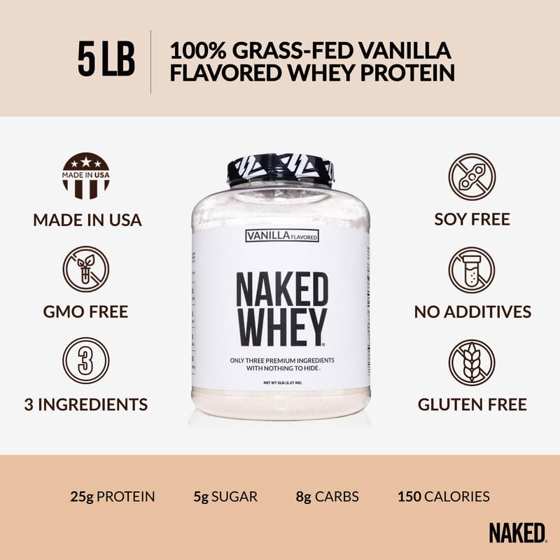 NAKED Whey Vanilla Protein Powder - Grass Fed