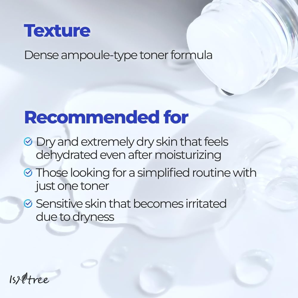 ISNTREE Hyaluronic Acid Toner Plus 200ml, 6.76 fl oz | Korean Skincare | Deep Hydration | 5 Types of Hyaluronic Acid | Ampoule Texture | for Dry & Sensitive Skin