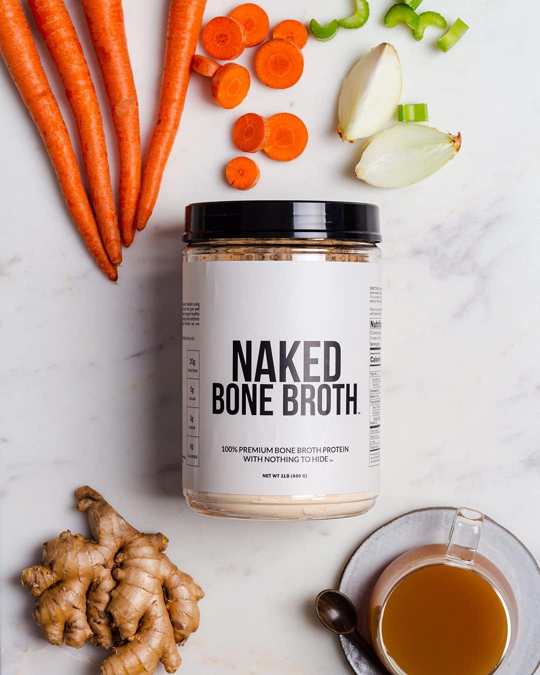 Naked Bone Broth - Beef Bone Broth Protein Powder - 20G Protein