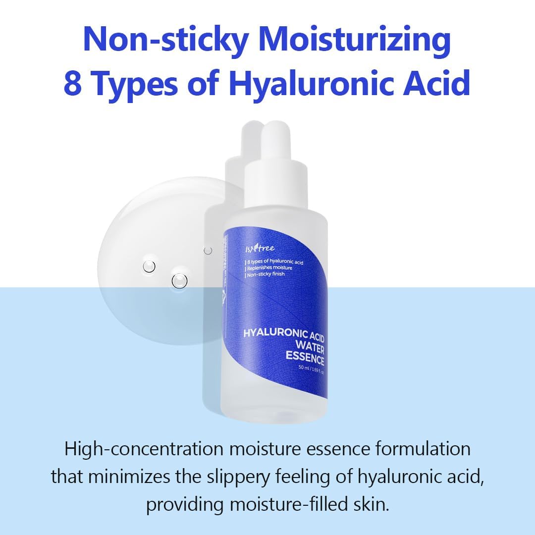 ISNTREE Hyaluronic Acid Water Essence 50ml 1.69 fl.oz | Water Serum | Replenishes moisture | Non-sticky finish