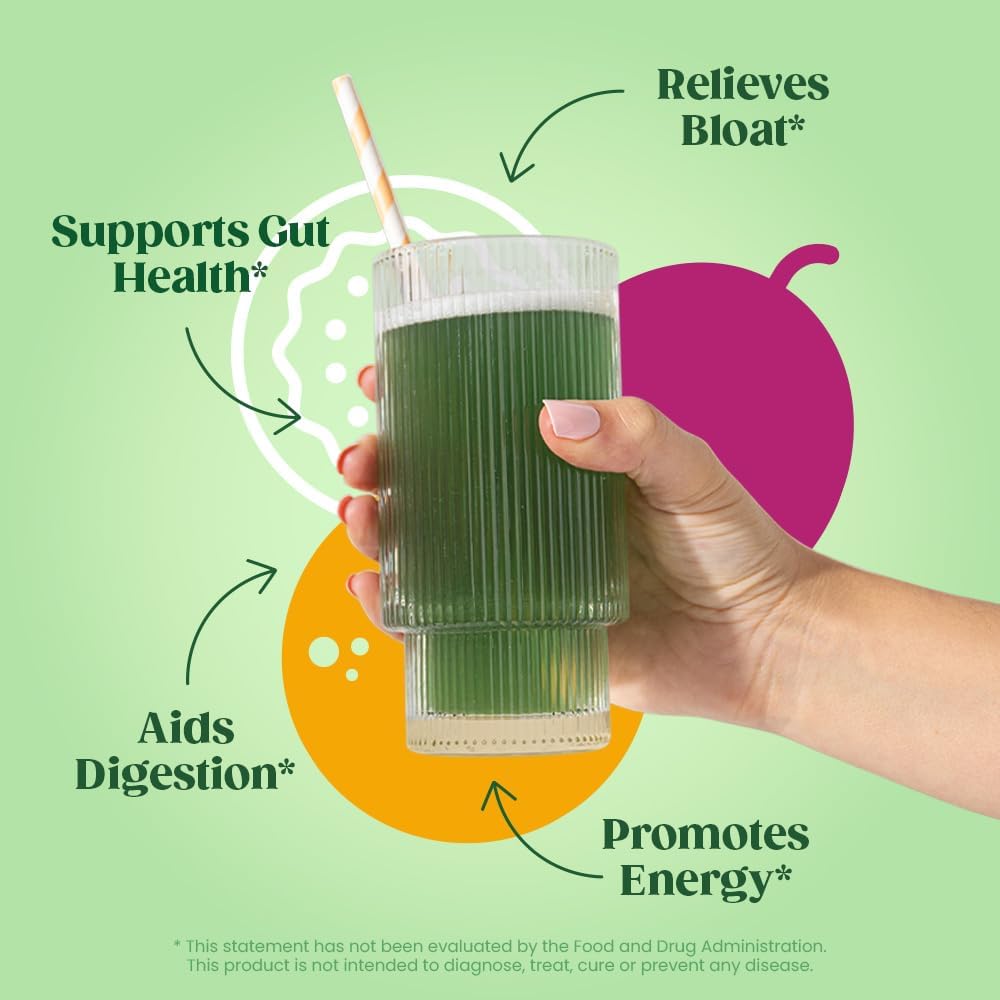 Bloom Nutrition Superfood Greens Powder, Orange Passionfruit + Milk Frother