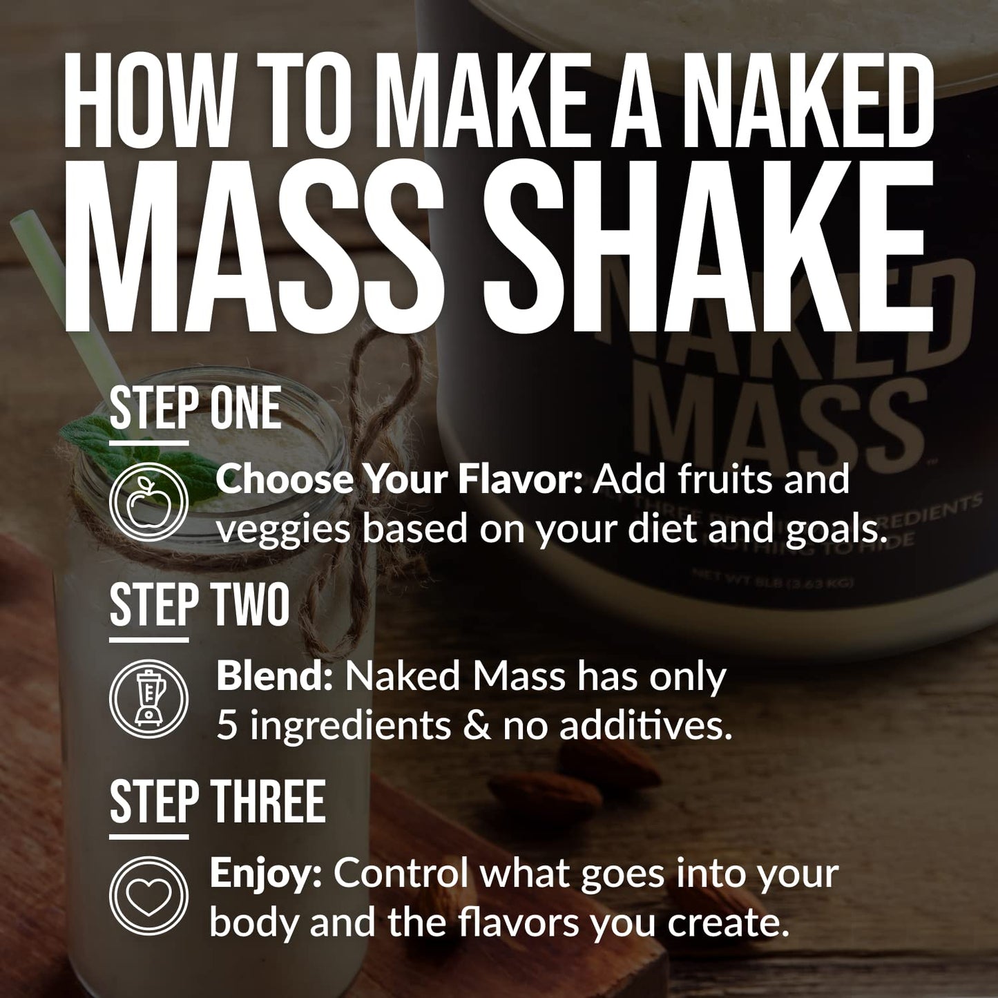 NAKED Chocolate Mass Gainer - All Natural Weight Gainer Protein Powder