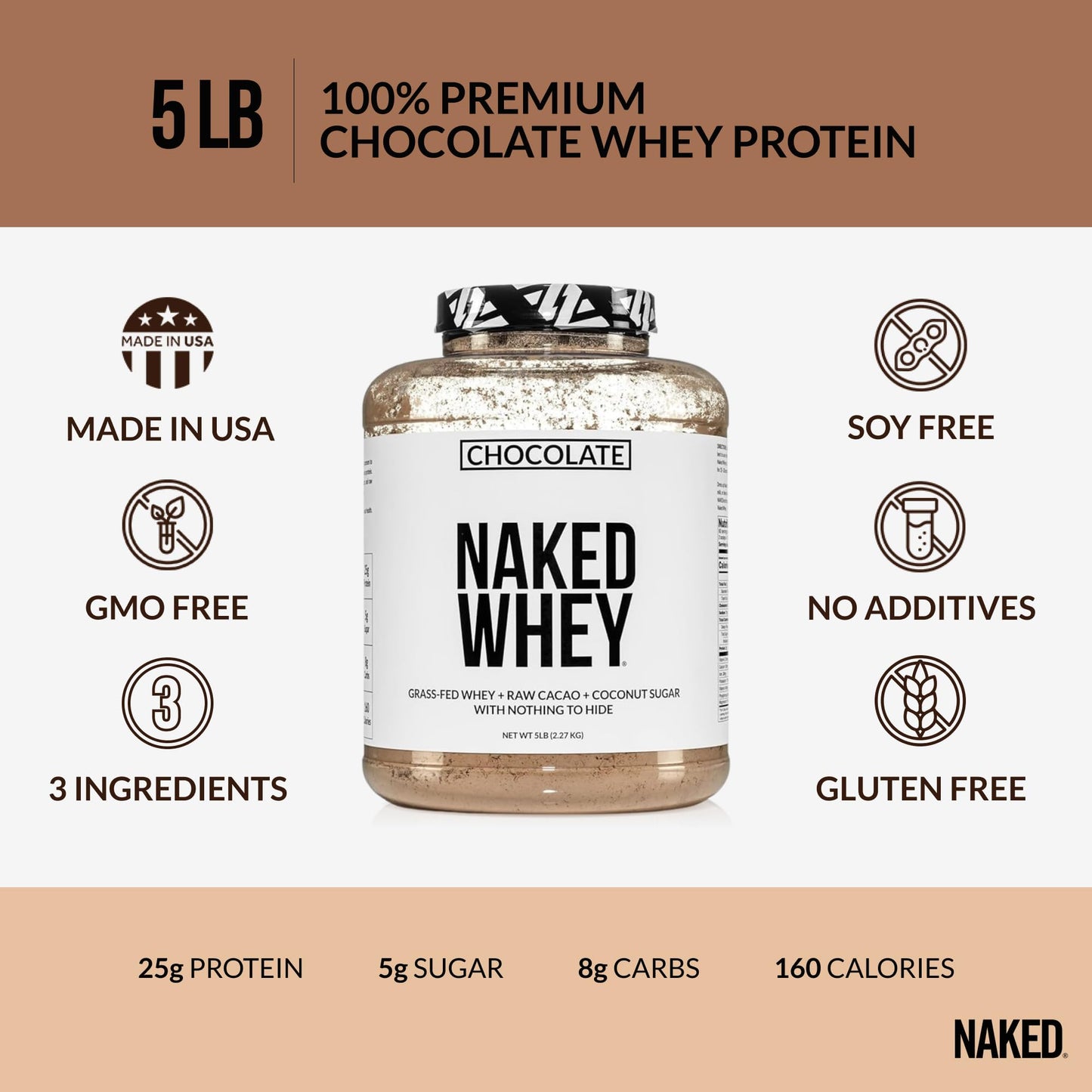 NAKED Whey Vanilla Protein Powder - Grass Fed