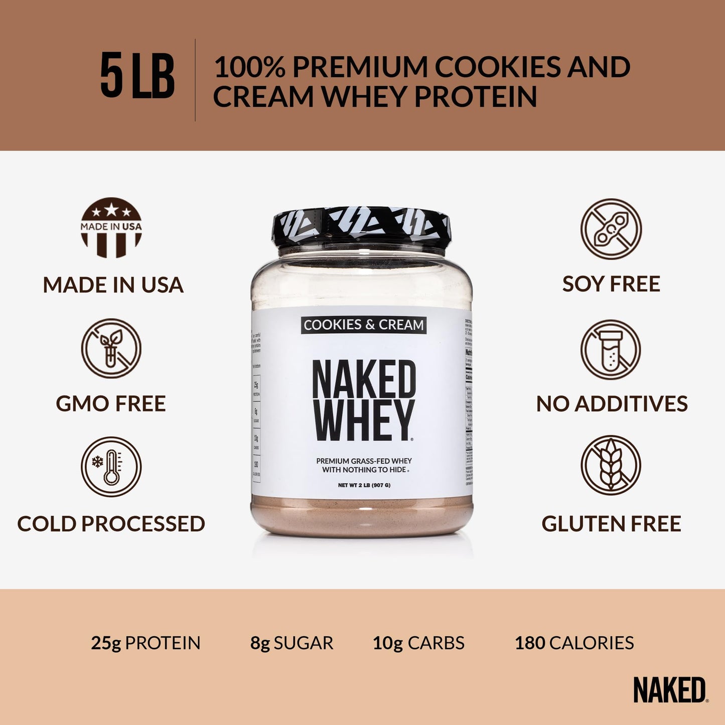 NAKED Whey Vanilla Protein Powder - Grass Fed