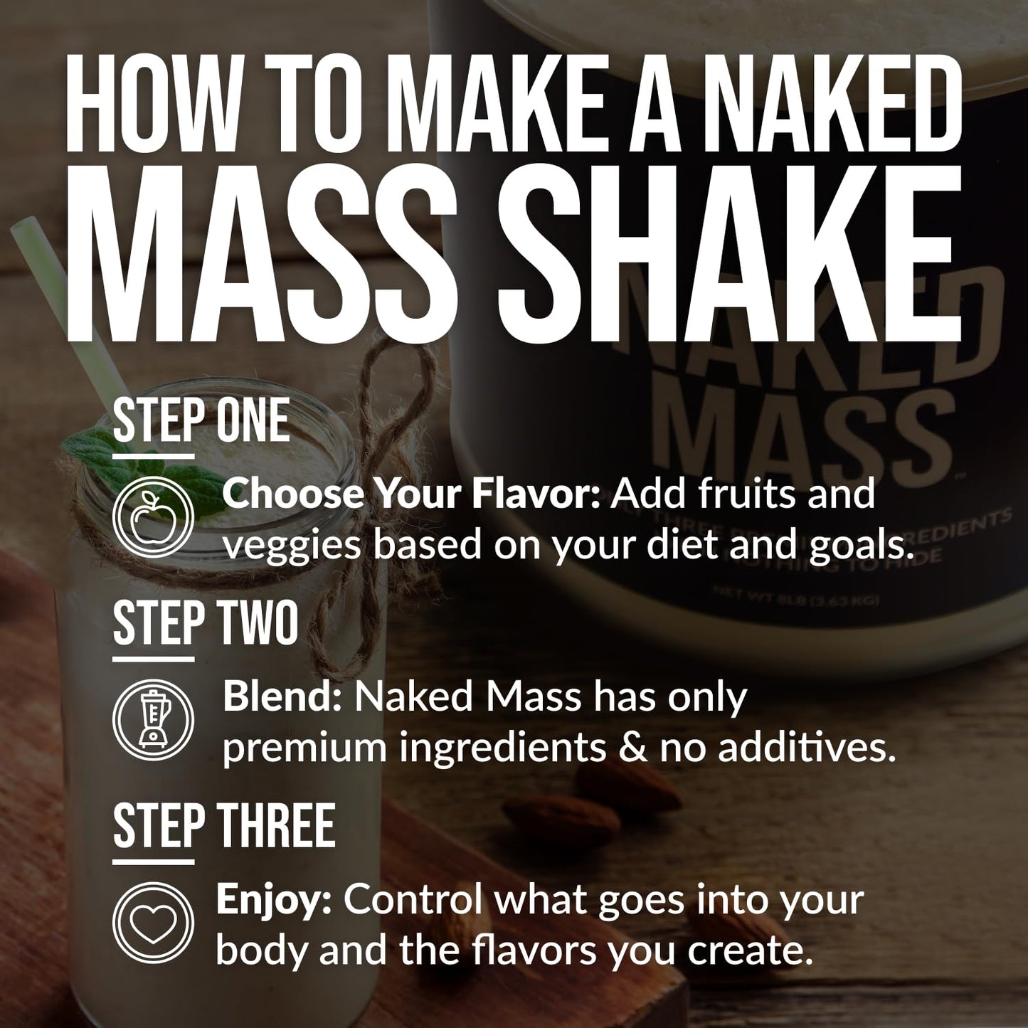 NAKED Chocolate Mass Gainer - All Natural Weight Gainer Protein Powder
