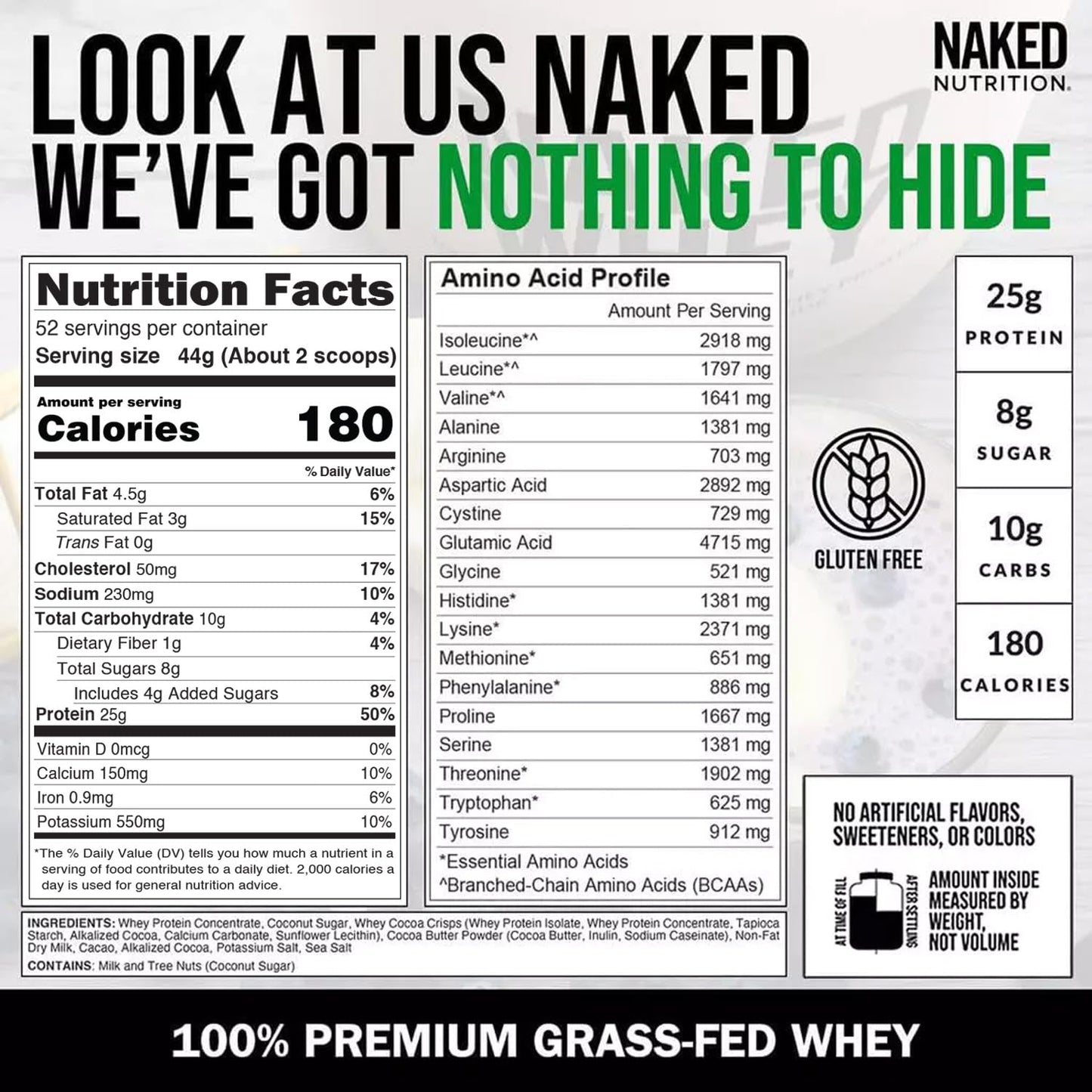NAKED Whey Vanilla Protein Powder - Grass Fed