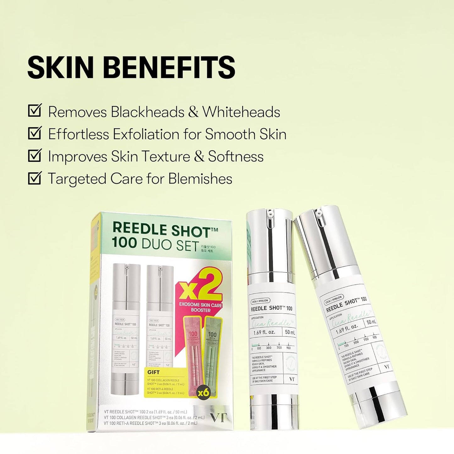 VT COSMETICS Reedle Shot 100 Duo Set with Collagen & Retinol Reedle Shot