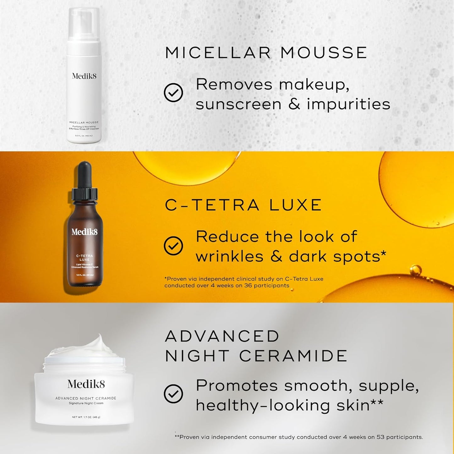 Medik8 Mighty Mini's Collection, 3 pc Travel-Sized Skincare Set