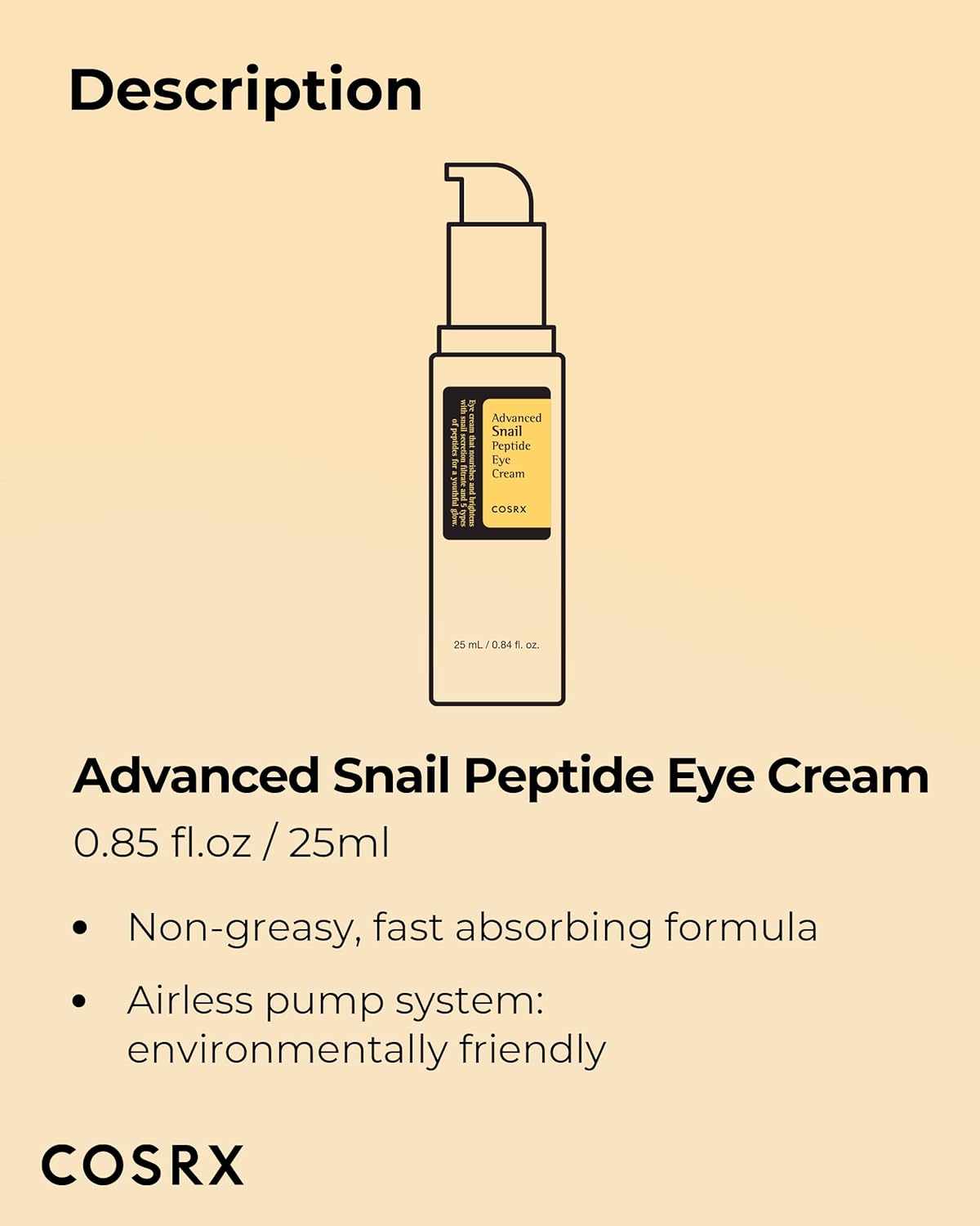 COSRX Snail Mucin Peptide Under Eye Cream