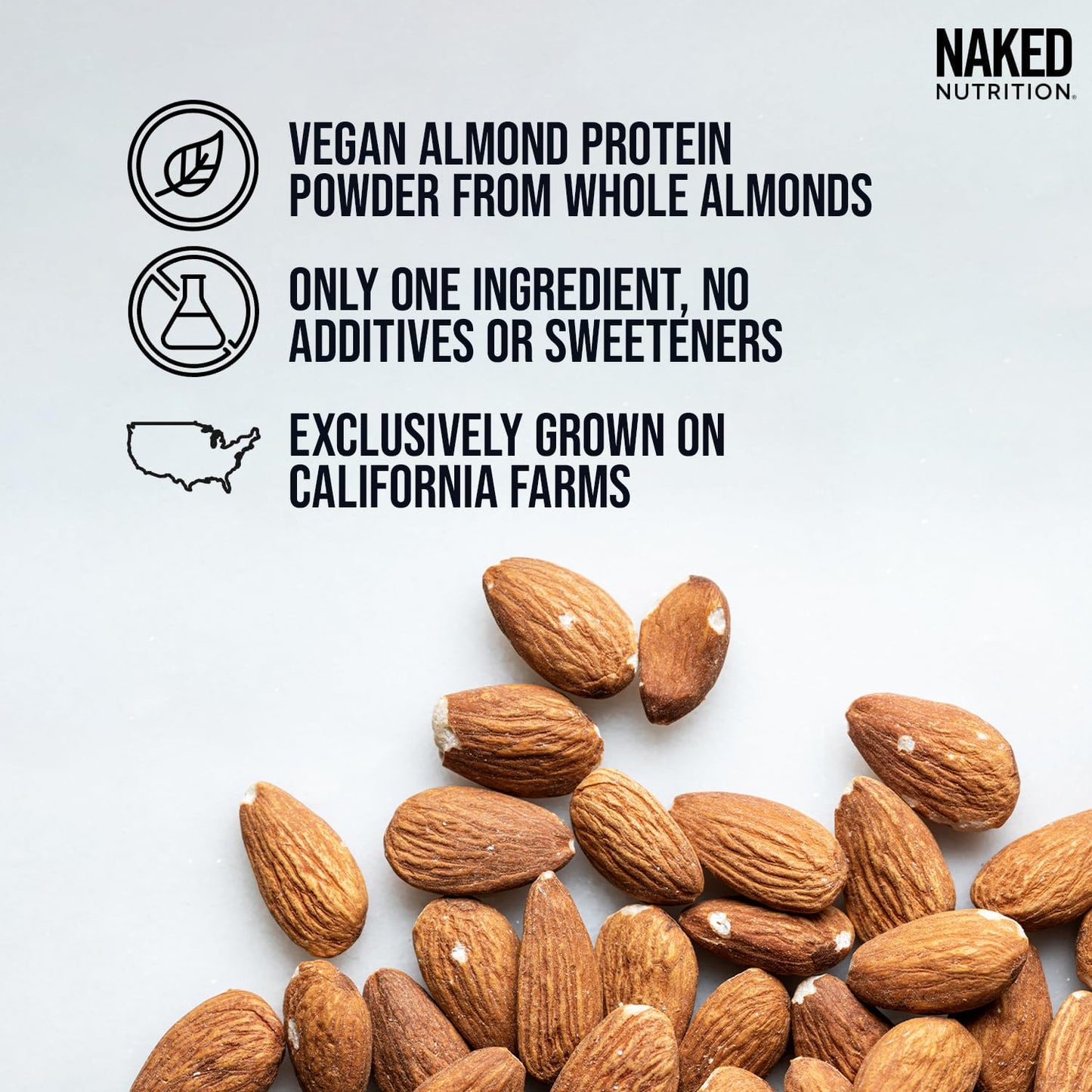 NAKED Almond Protein Powder from US Farms, Only 1 Ingredient