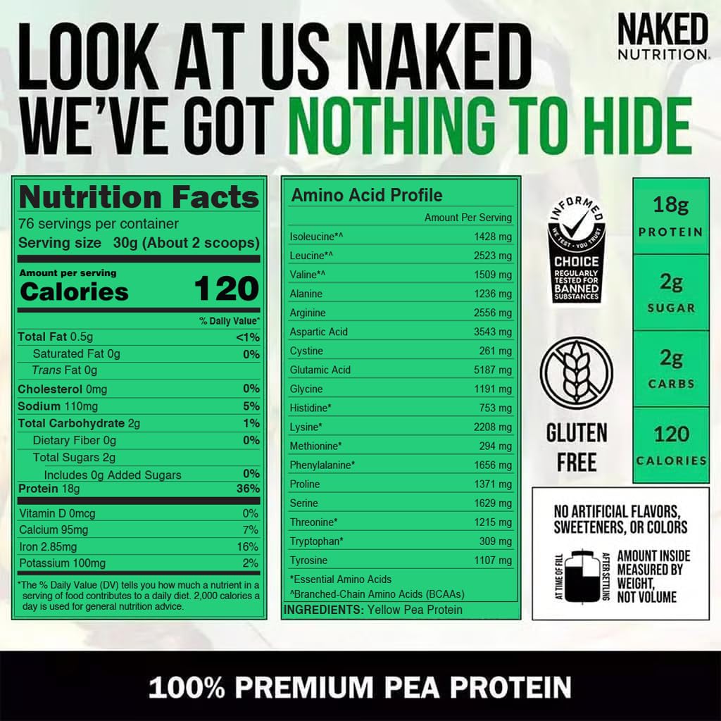 NAKED Pea - 5LB 100% Pea Protein Powder from North American Farms