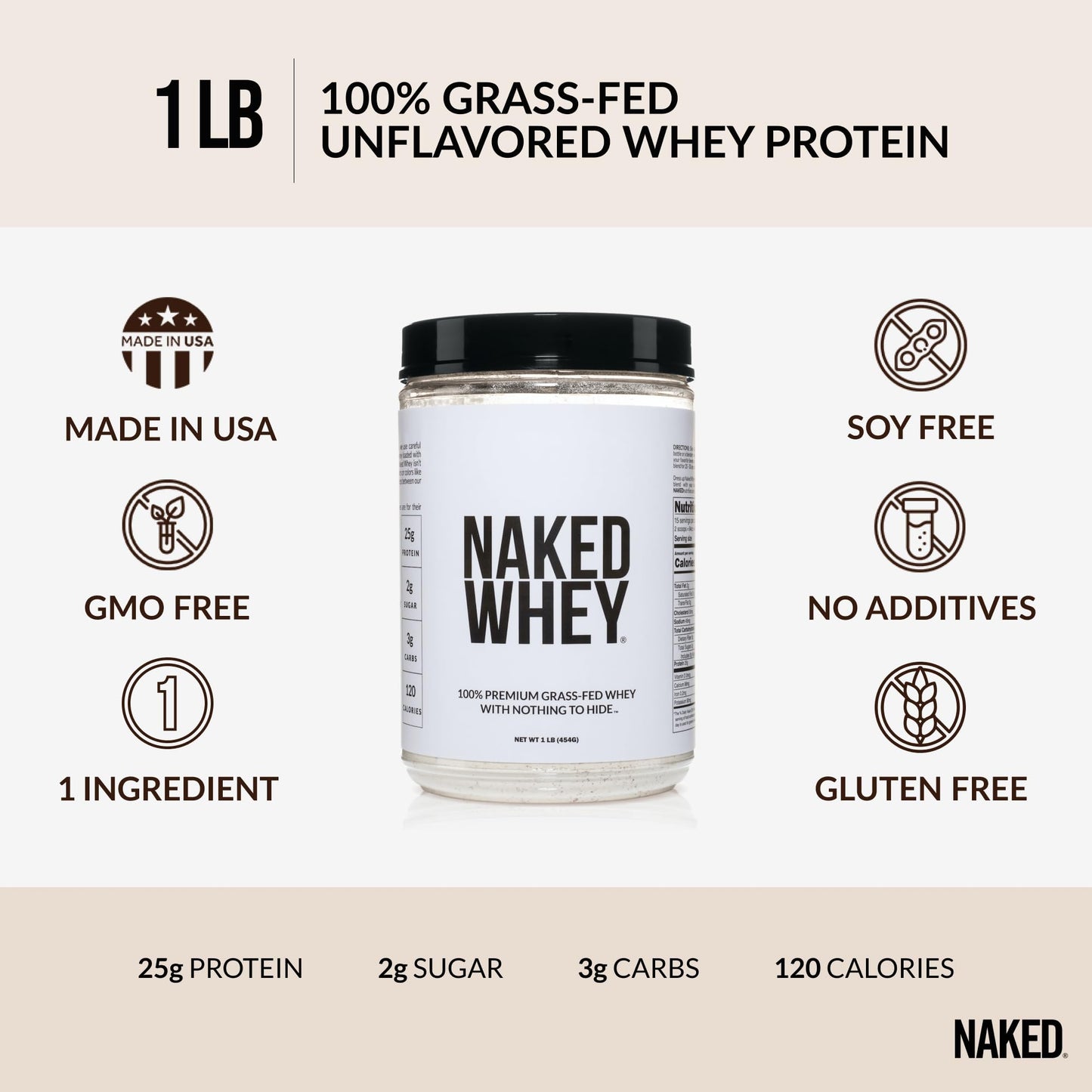 NAKED Whey Vanilla Protein Powder - Grass Fed