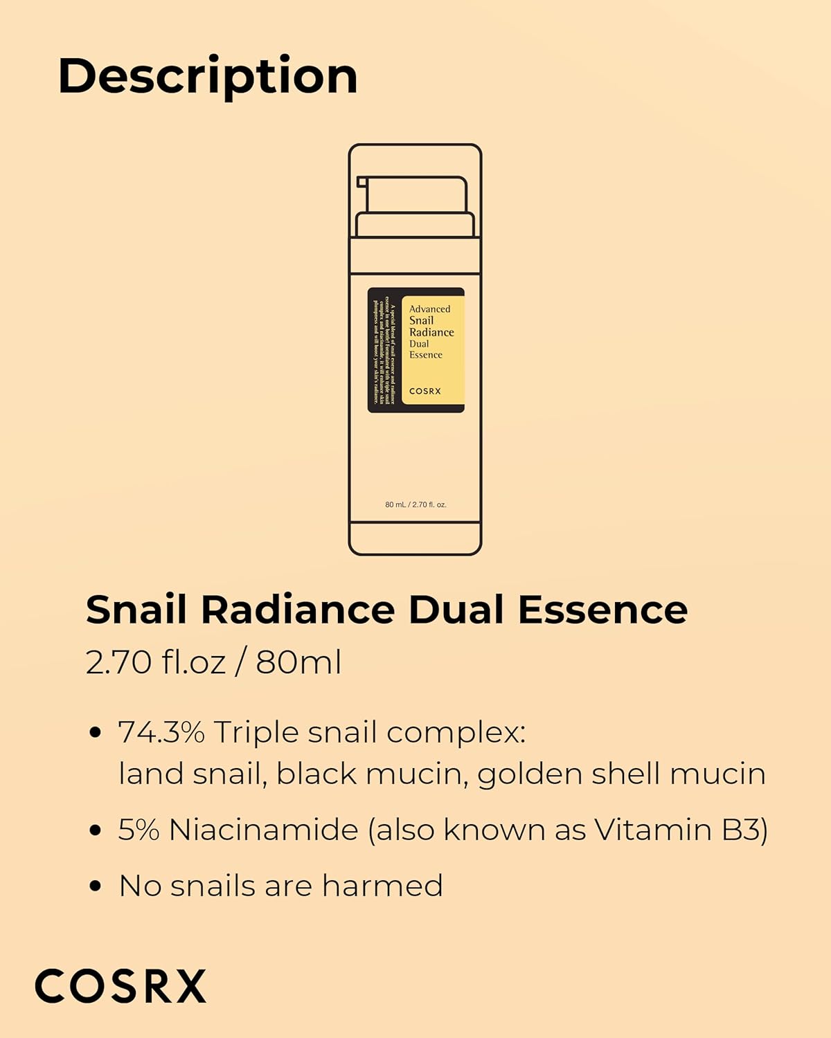 COSRX Niacinamide 5% + Snail Mucin 74% Dual Essence