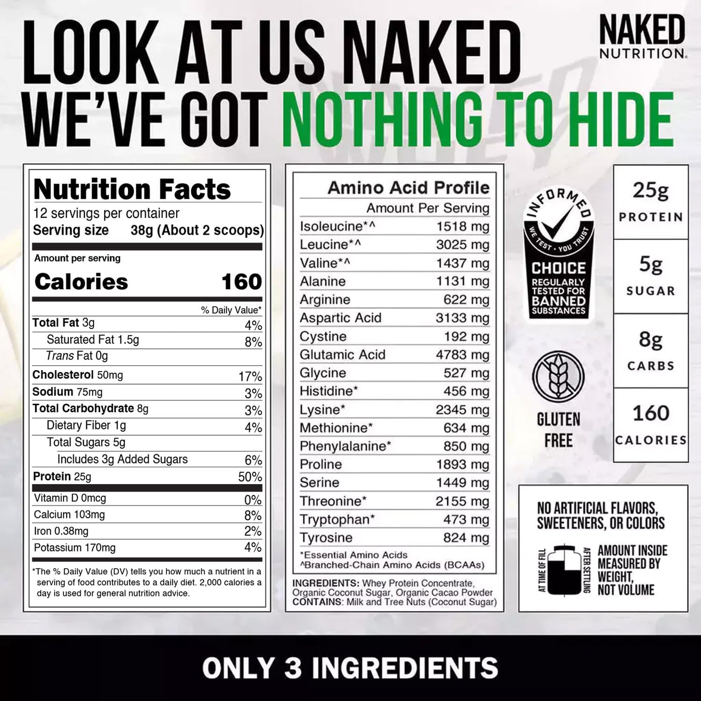 NAKED Whey Vanilla Protein Powder - Grass Fed