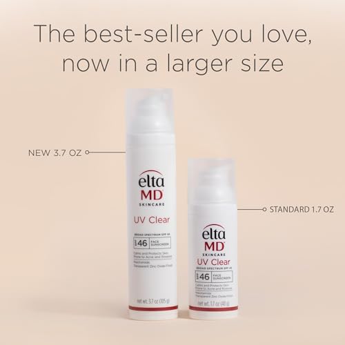 EltaMD UV Clear Face Sunscreen SPF 46, Oil-Free Sunscreen with Zinc Oxide, Dermatologist Recommended