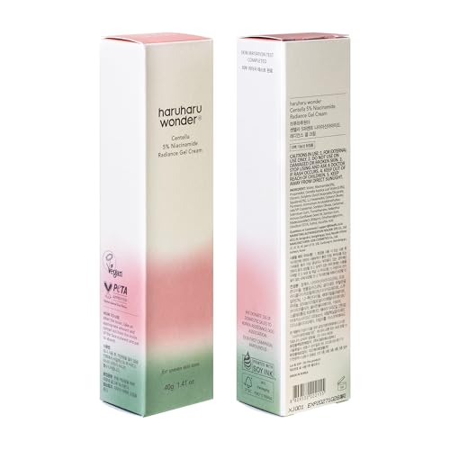 HARUHARU wonder Centella 5% Niacinamide Radiance Gel Cream, Hydrating & Soothing, Ultra-Lightweight, Improves Skin Tone, Pore Minimizer, Oil Control, For All Skin Types, 3.17 fl. Oz