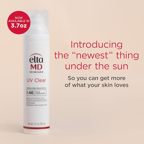 EltaMD UV Clear Face Sunscreen SPF 46, Oil-Free Sunscreen with Zinc Oxide, Dermatologist Recommended