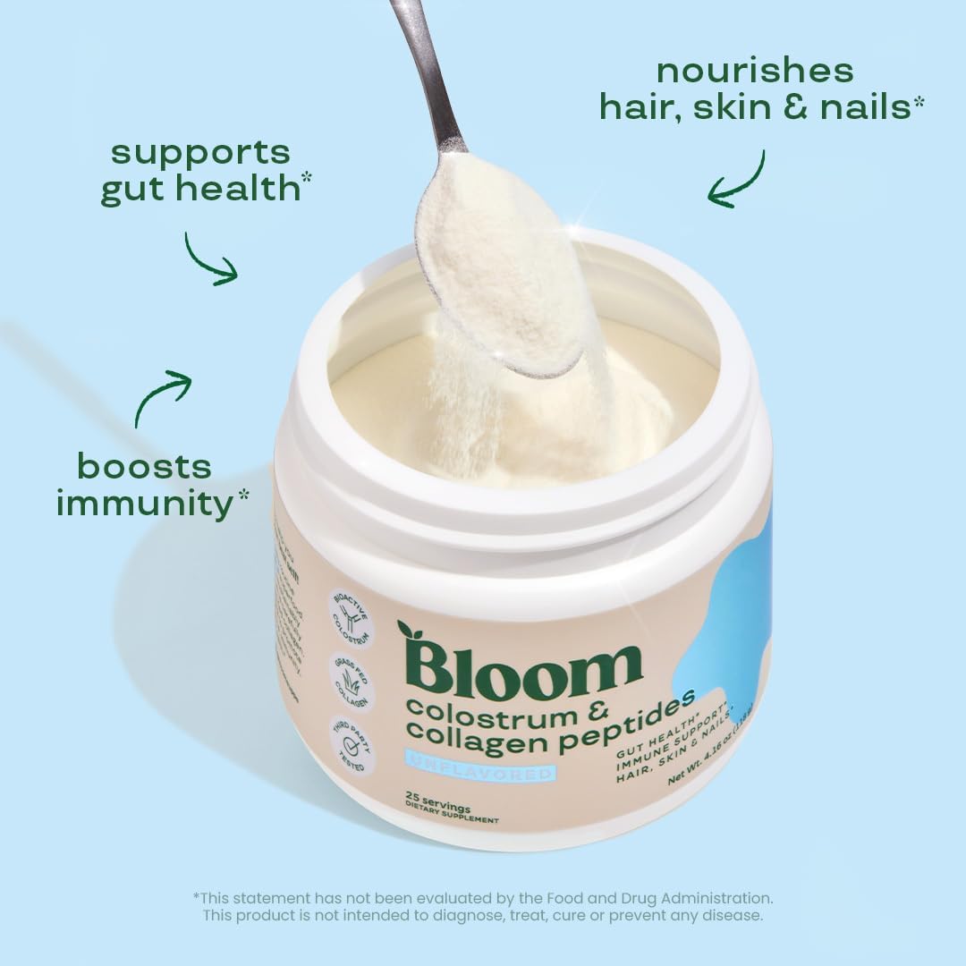 Bloom Nutrition Superfood Greens Powder, Mango + Bovine Colostrum Powder