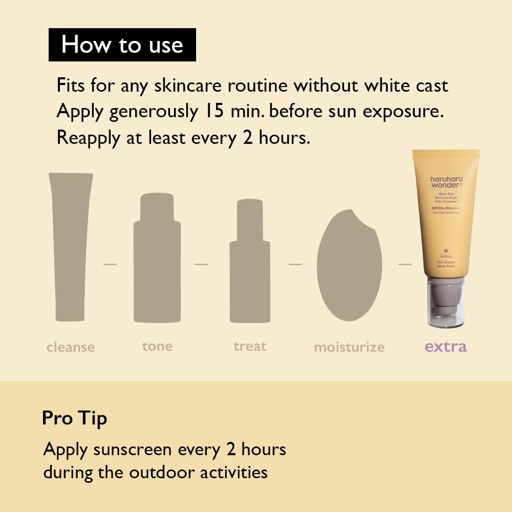 Haruharu Wonder Black Rice Moisture Airyfit Daily Sunscreen 1.69fl.oz - Velvet Finish
