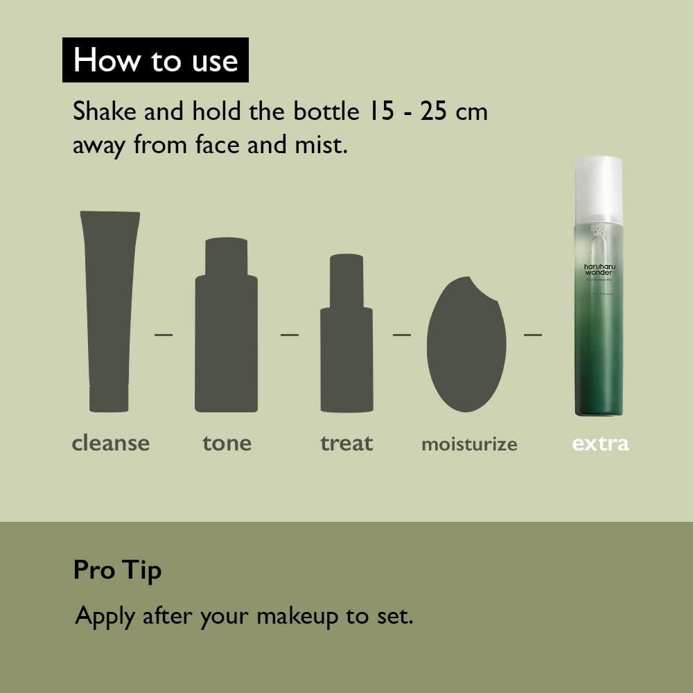 Haruharu Wonder Black Bamboo Mist - Hydrating and Firming Skin, Black Rice, Panax Ginseng for Clean and Smooth Skin Surface (5.07 fl.oz) | Vegan, Crurelty Free, EWG-Green