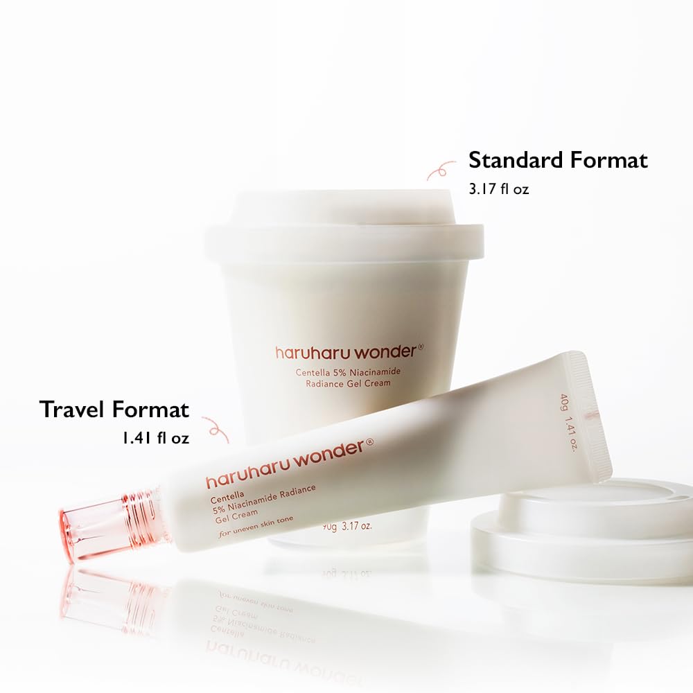 HARUHARU wonder Centella 5% Niacinamide Radiance Gel Cream, Hydrating & Soothing, Ultra-Lightweight, Improves Skin Tone, Pore Minimizer, Oil Control, For All Skin Types, 3.17 fl. Oz