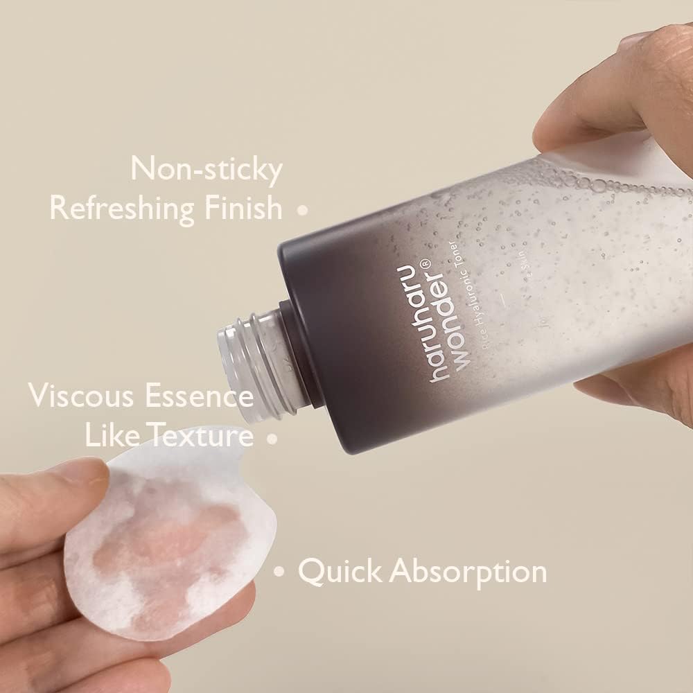 Haruharu Wonder Black Rice Hyaluronic Toner for Sensitive Skin & Black Bamboo Mist Bundle