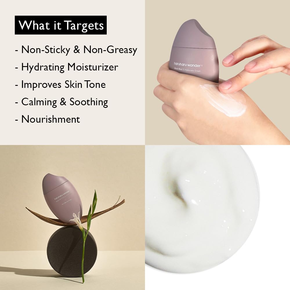 HARUHARU wonder Black Rice 10 Hyaluronic Cream, 1.6 fl. oz 50ml