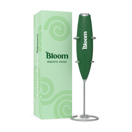 Bloom Nutrition Milk Frother, Hand Mixer, Includes Whisk Stand