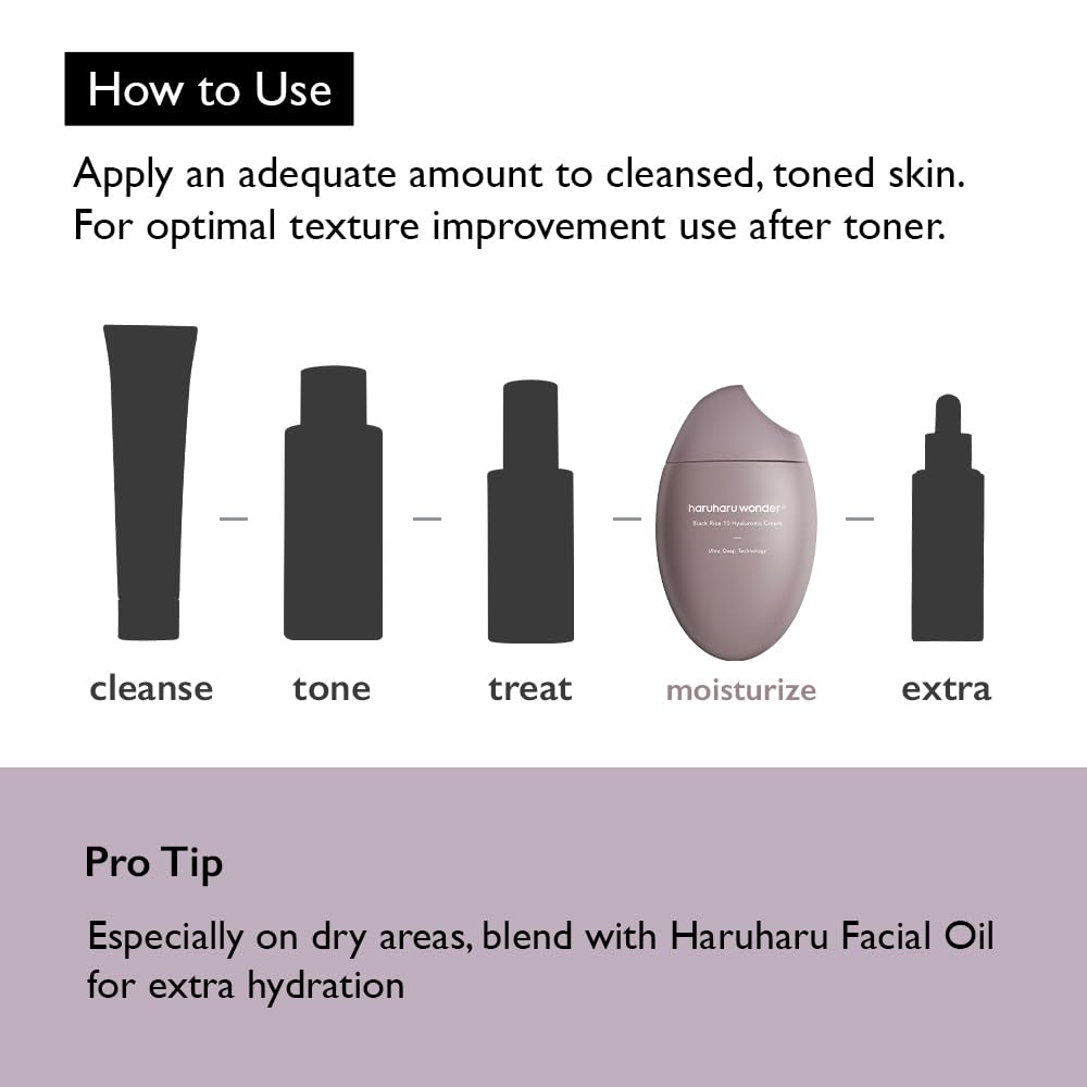 HARUHARU wonder Black Rice 10 Hyaluronic Cream, 1.6 fl. oz 50ml