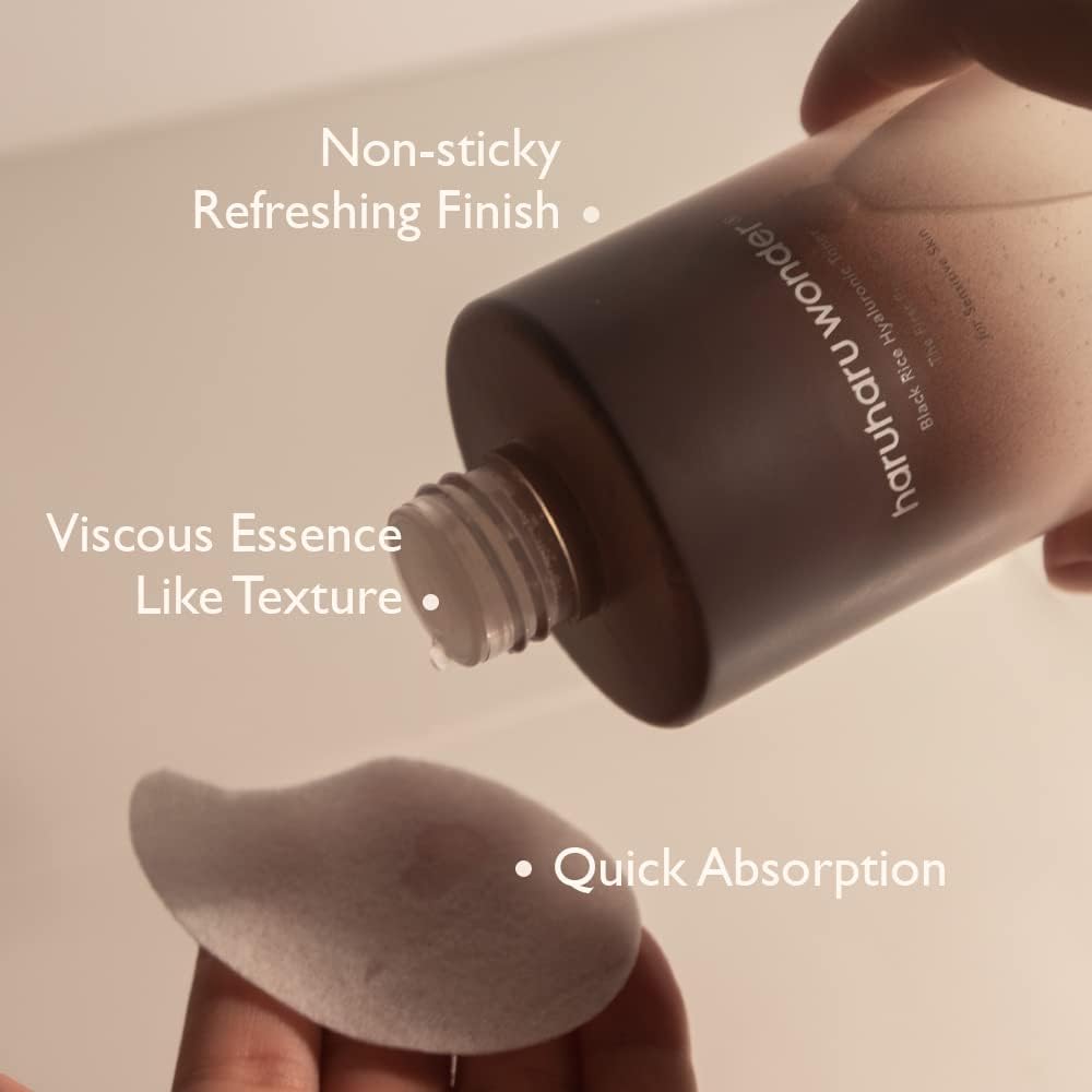 Haruharu Wonder Black Rice Hyaluronic Toner for Sensitive Skin 5.1 fl.oz / 150ml | Alcohol Free, Fragrance Free | Vegan, Crurelty Free, EWG-Green