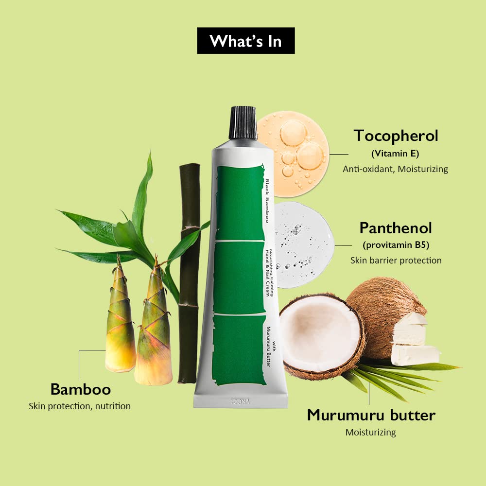 Haruharu Wonder Black Bamboo Nourishing Calming Hand & Nail Cream 50ml 1.69 fl.oz/Vegan, EWG-Green, Cruelty-Free
