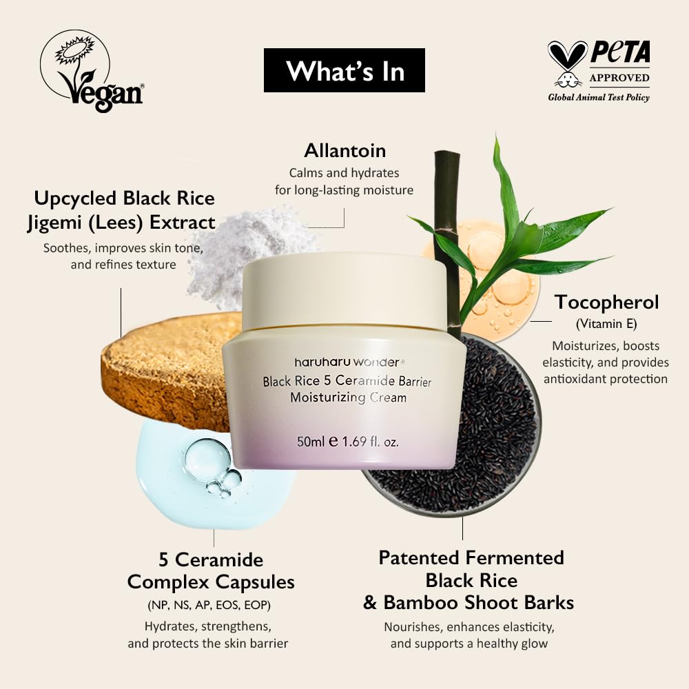 HARUHARU wonder 5 Ceramide Barrier Moisturizing Cream & Probiotics Barrier Essence Bundle