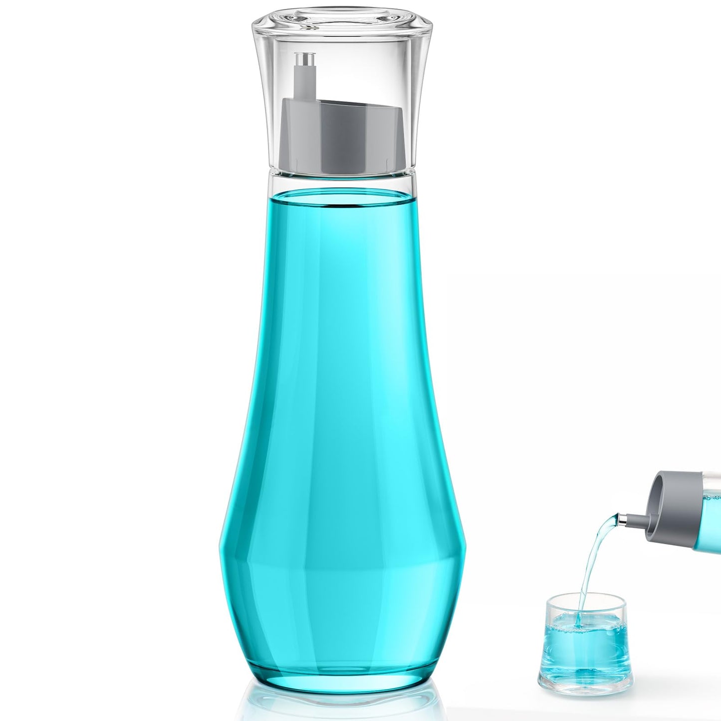 VITVITI Glass Mouthwash Decanter for Bathroom (2 ea)