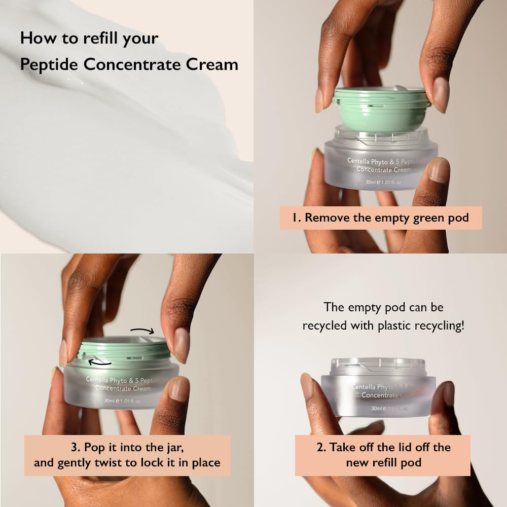 HARUHARU Wonder Centella Phyto & 5 Peptide Concentrate Cream, Daily & Night Cream, Nourishing, Wrinkles improvement for all skin types, Vegan, Cruelty-Free 1.01 fl. Oz