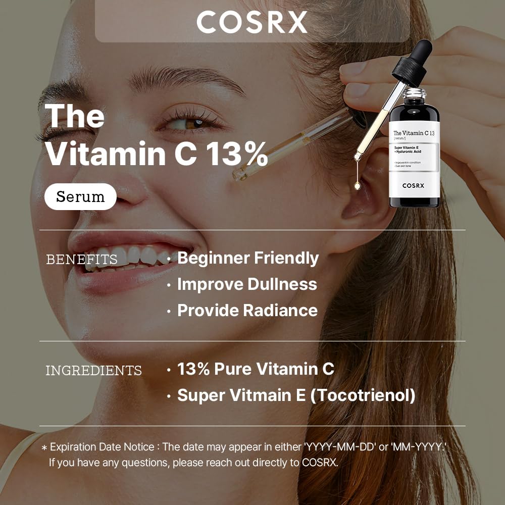 COSRX Pure Vitamin C 13% Serum with Vitamin E & Hyaluronic Acid