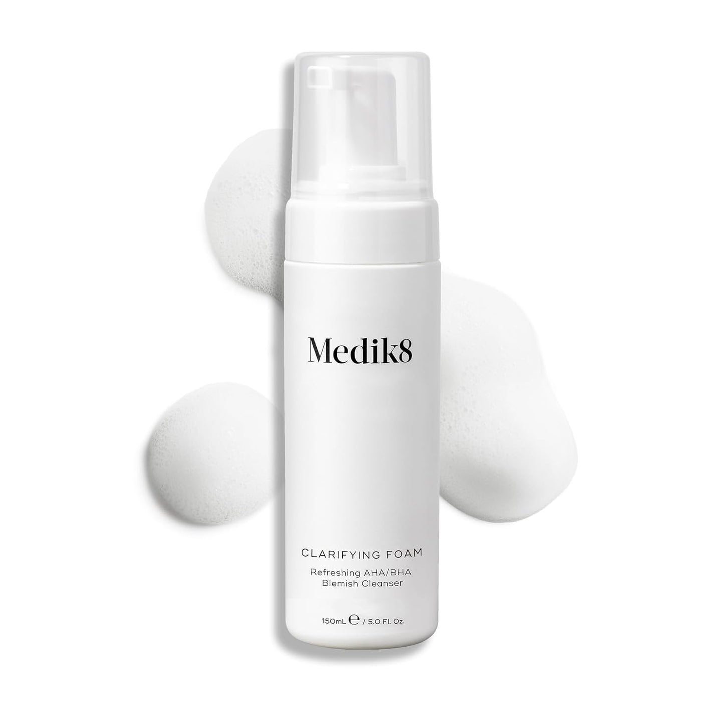 Medik8 Clarifying Foam - Lightweight Exfoliating AHA and BHA Face Cleanser - Salicylic Acid and Nicacinamide - Gentle Foaming Facial Cleanser - 5 oz