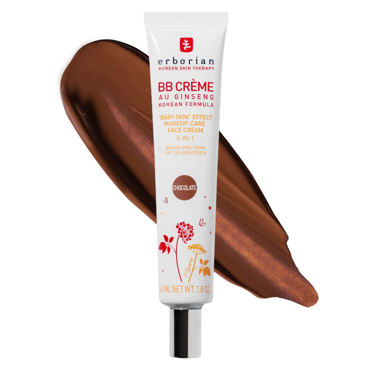 Erborian BB Cream with Ginseng - Lightweight Buildable Coverage with SPF & Ultra-Soft Matte Finish - Korean Face Skincare