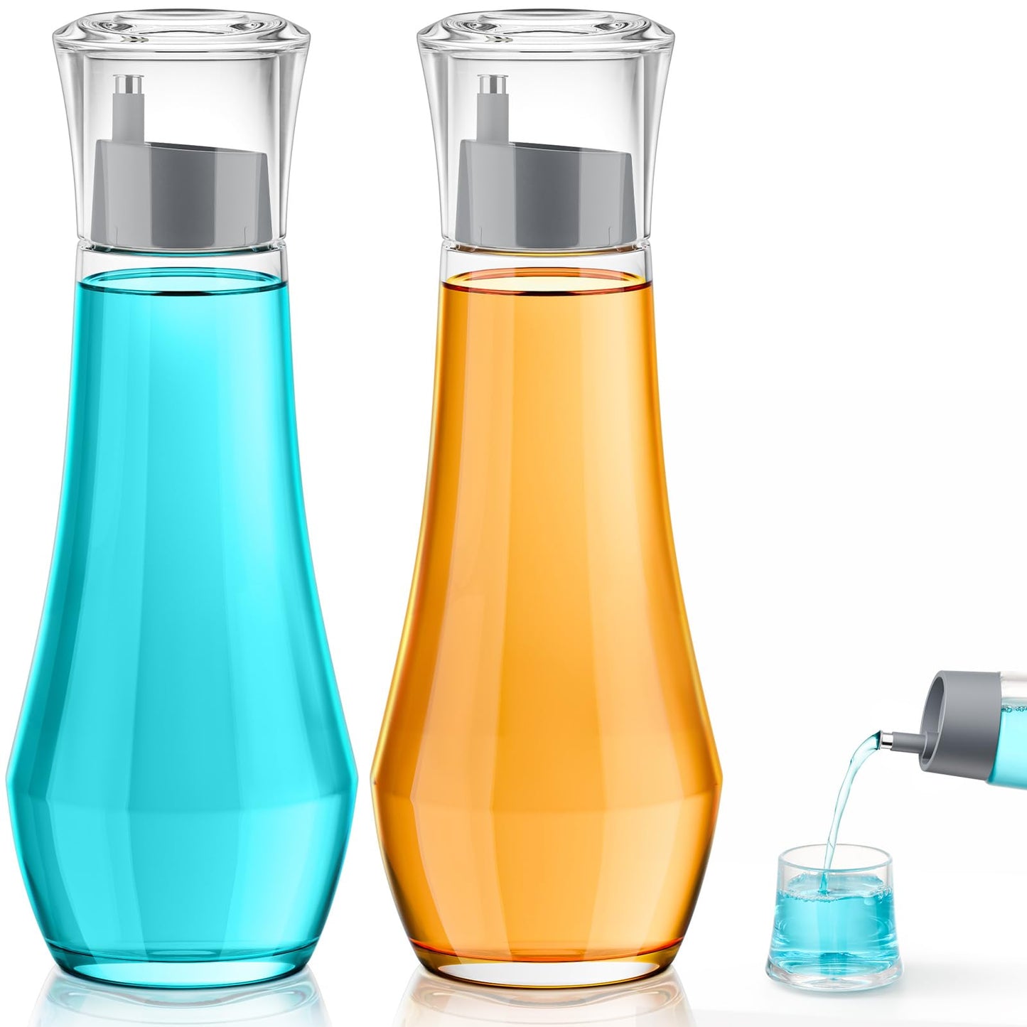 VITVITI Glass Mouthwash Decanter for Bathroom (2 ea)