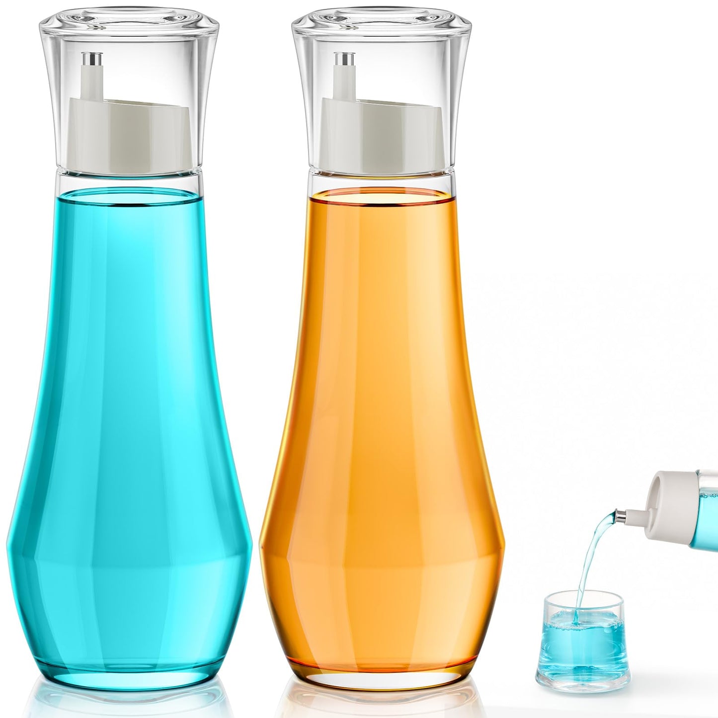 VITVITI Glass Mouthwash Decanter for Bathroom (2 ea)