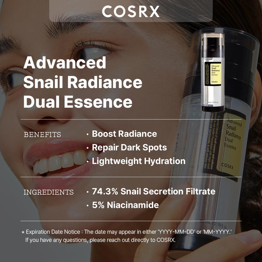 COSRX Niacinamide 5% + Snail Mucin 74% Dual Essence