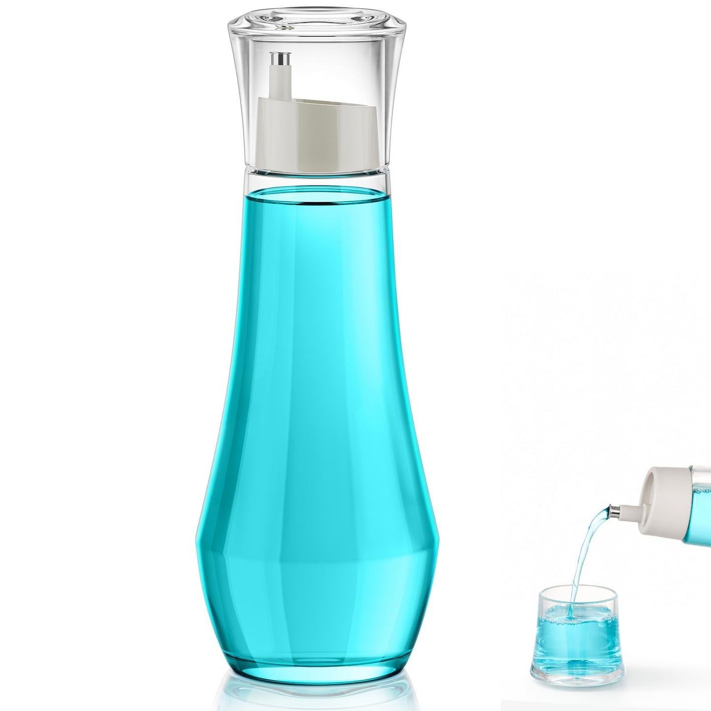 VITVITI Glass Mouthwash Decanter for Bathroom (2 ea)