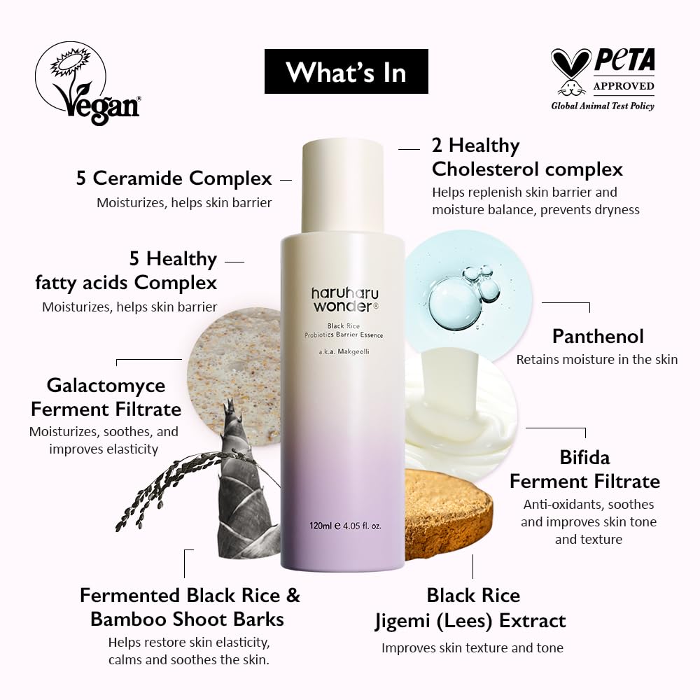 HARUHARU wonder 5 Ceramide Barrier Moisturizing Cream & Probiotics Barrier Essence Bundle