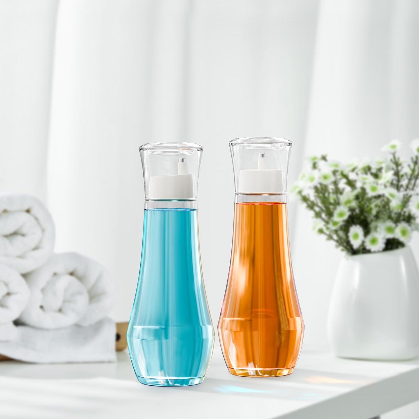 VITVITI Glass Mouthwash Decanter for Bathroom (2 ea)