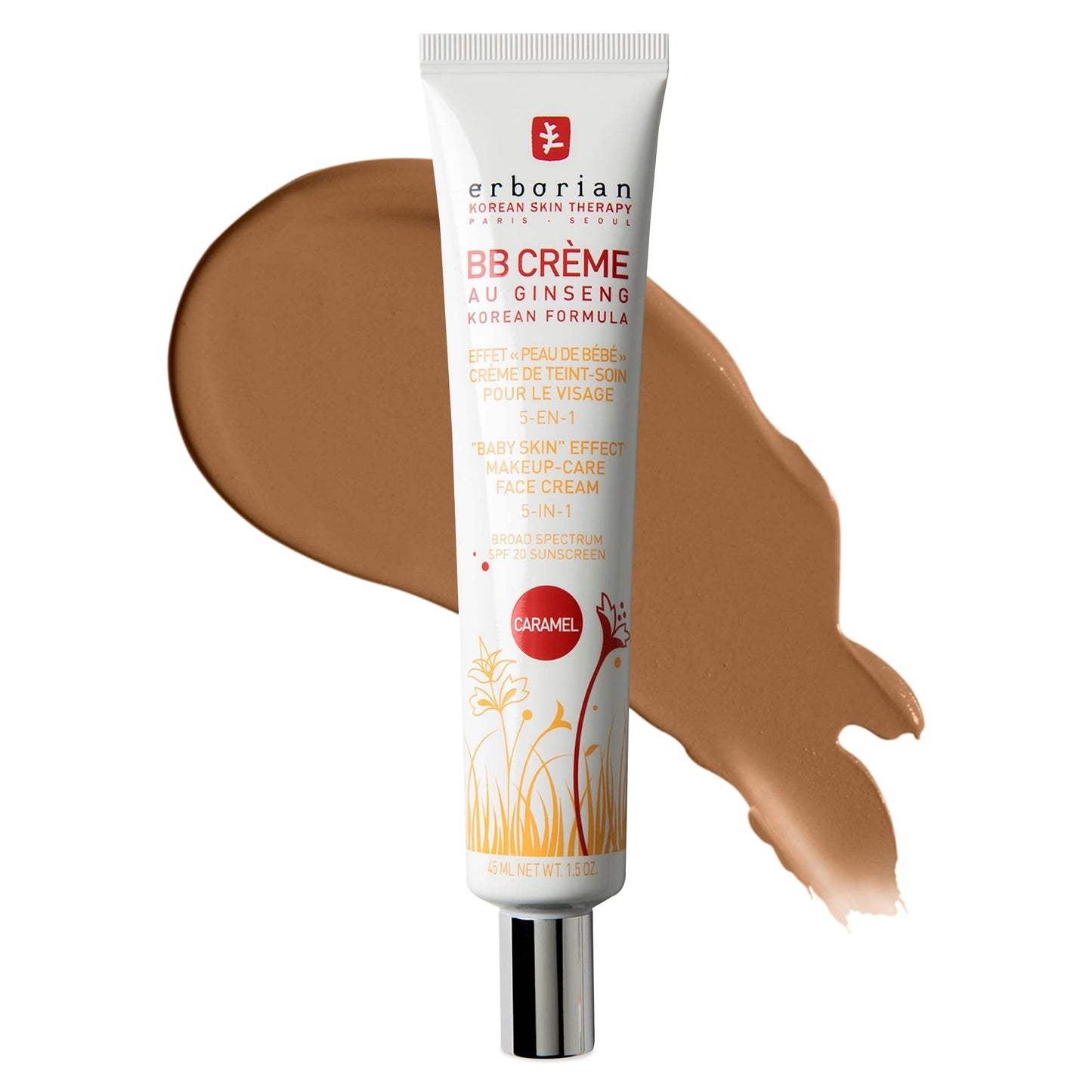 Erborian BB Cream with Ginseng - Lightweight Buildable Coverage with SPF & Ultra-Soft Matte Finish - Korean Face Skincare