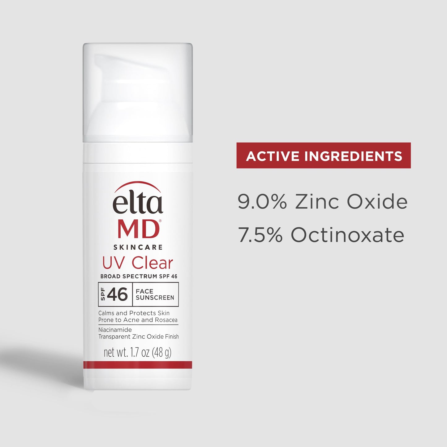 EltaMD UV Clear Face Sunscreen SPF 46, Oil-Free Sunscreen with Zinc Oxide, Dermatologist Recommended
