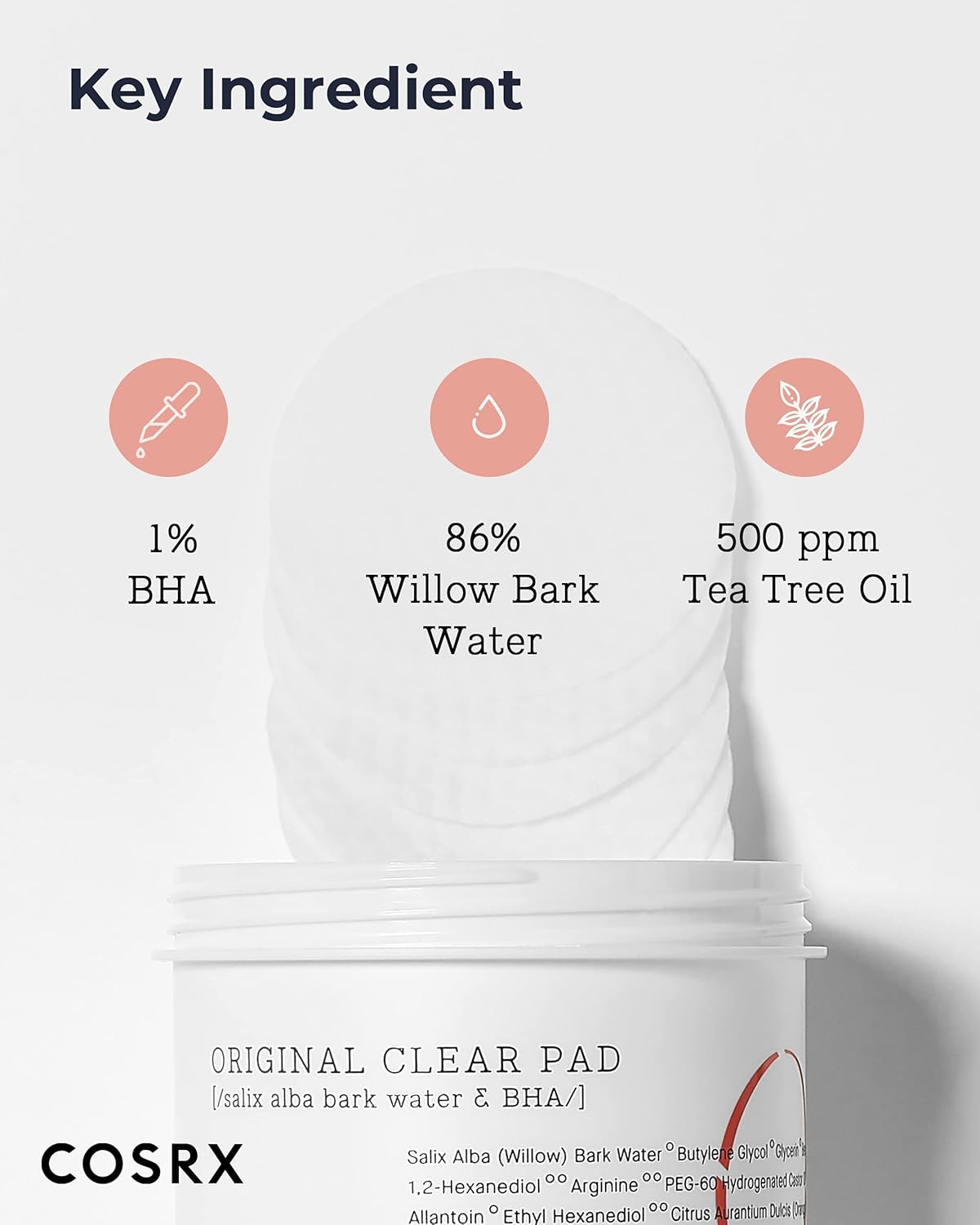 COSRX BHA Toner Pads, 70 Sheets, Exfoliating Pads