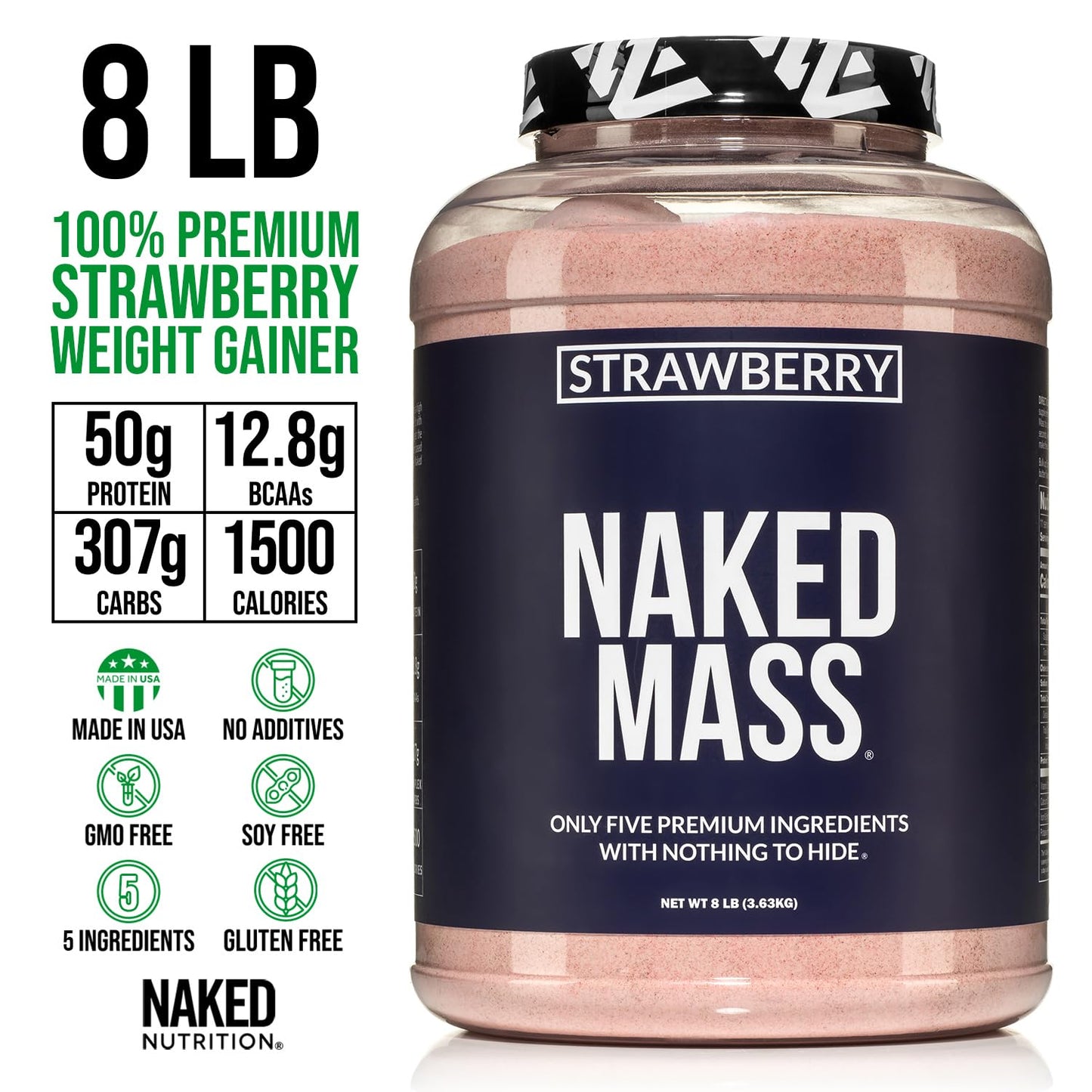 NAKED Chocolate Mass Gainer - All Natural Weight Gainer Protein Powder